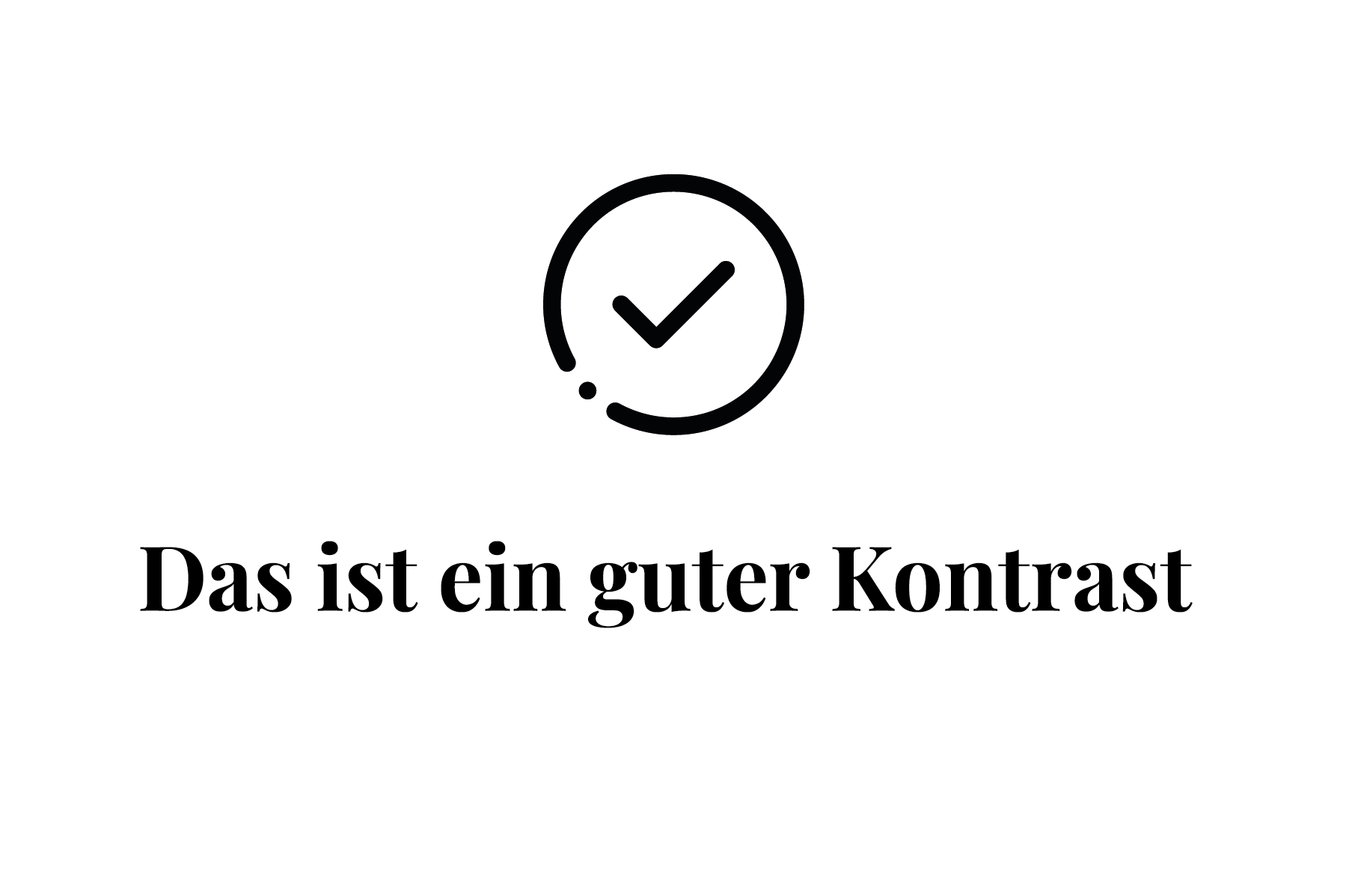 Beispiel Kontrast Farbe und Text - gut lesbar